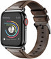 Bracelet cuir Apple Watch (marron foncé)