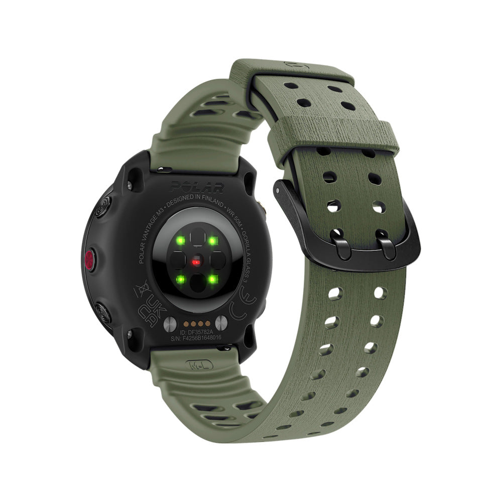 Bracelet silicone grain Polar Vantage V3 (vert armée)