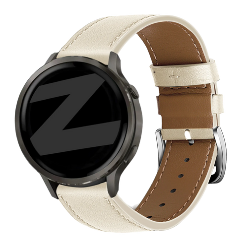 Bandz Bracelet cuir 'Deluxe' Garmin 18mm (beige)