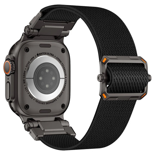 Bracelet en polyester 'Explorer' Apple Watch (noir/noir)