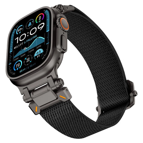 Bracelet en polyester 'Explorer' Apple Watch (noir/noir)