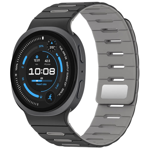 Samsung Galaxy Watch 9 - 44mm Magnetic Silicone Strap (Black/Grey)