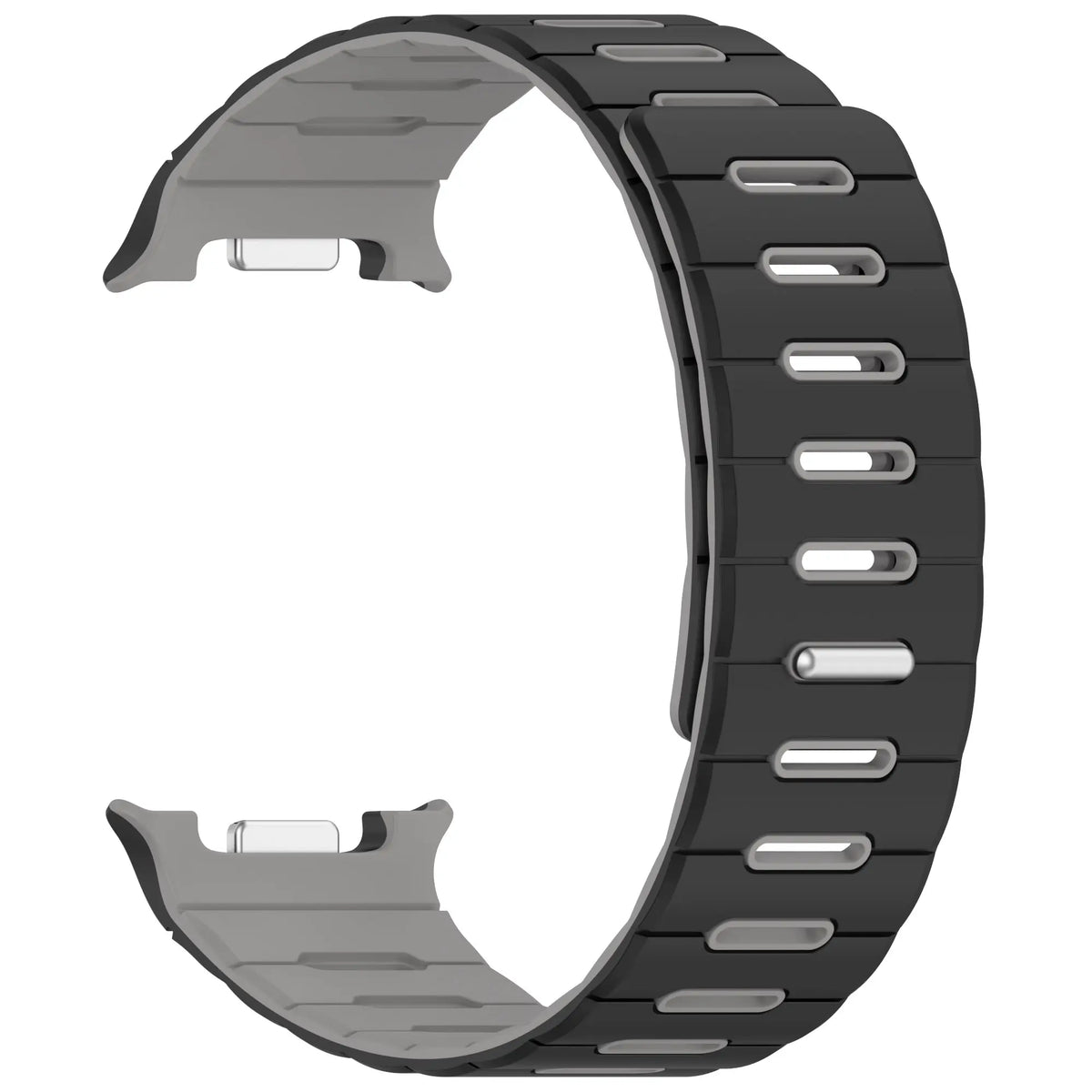 Samsung Galaxy Watch 9 - 40mm Magnetic Silicone Strap (Black/Grey)