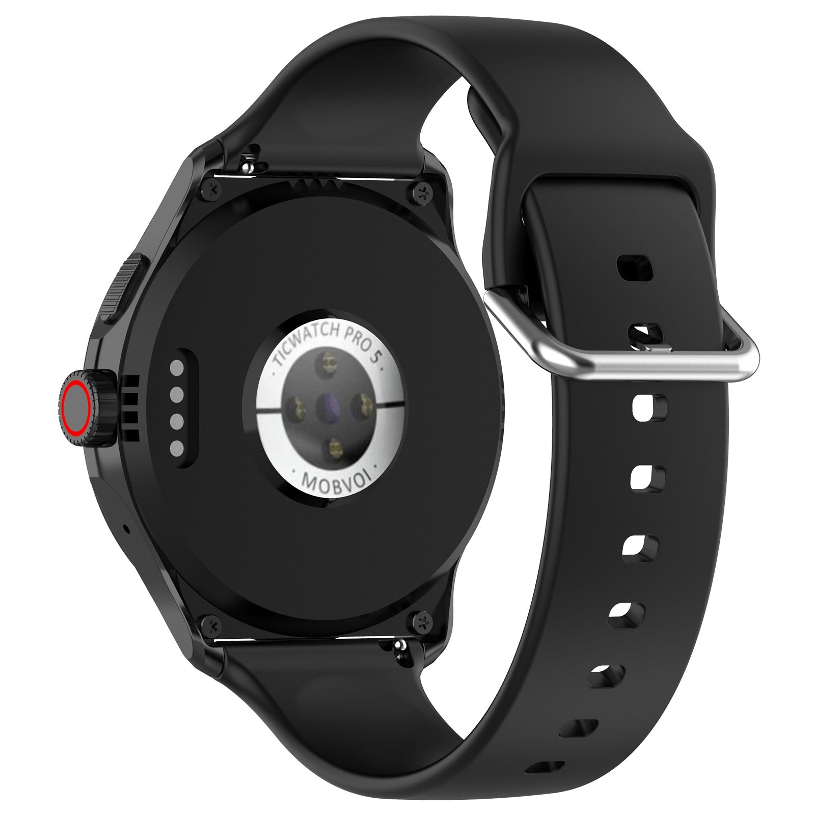 Bracelet silicone avec boucle TicWatch Pro 5 Enduro (noir)
