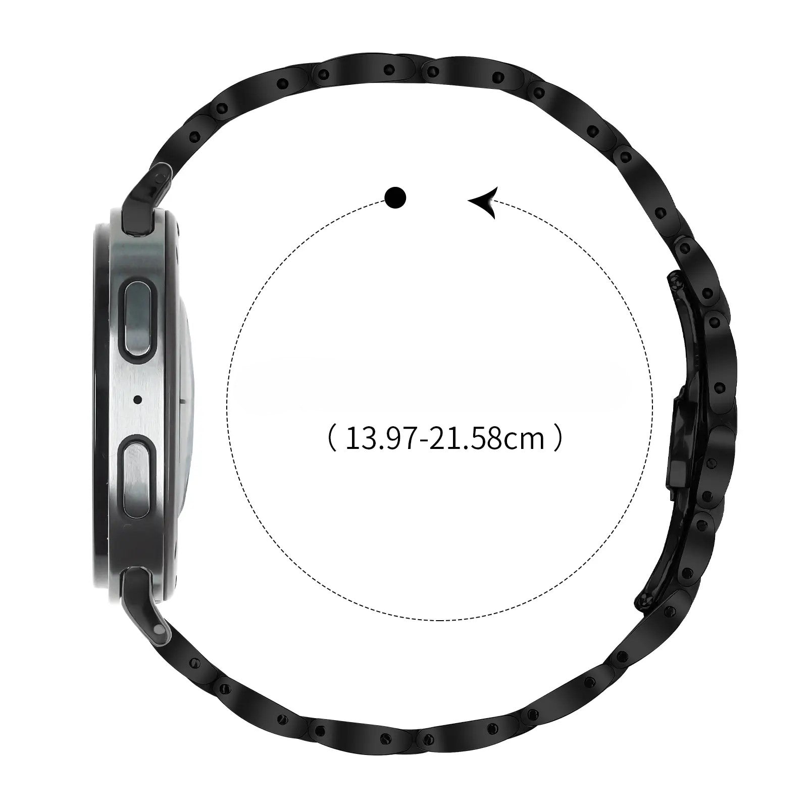 Bracelet acier fin Samsung Galaxy Watch 8 Classic (noir)