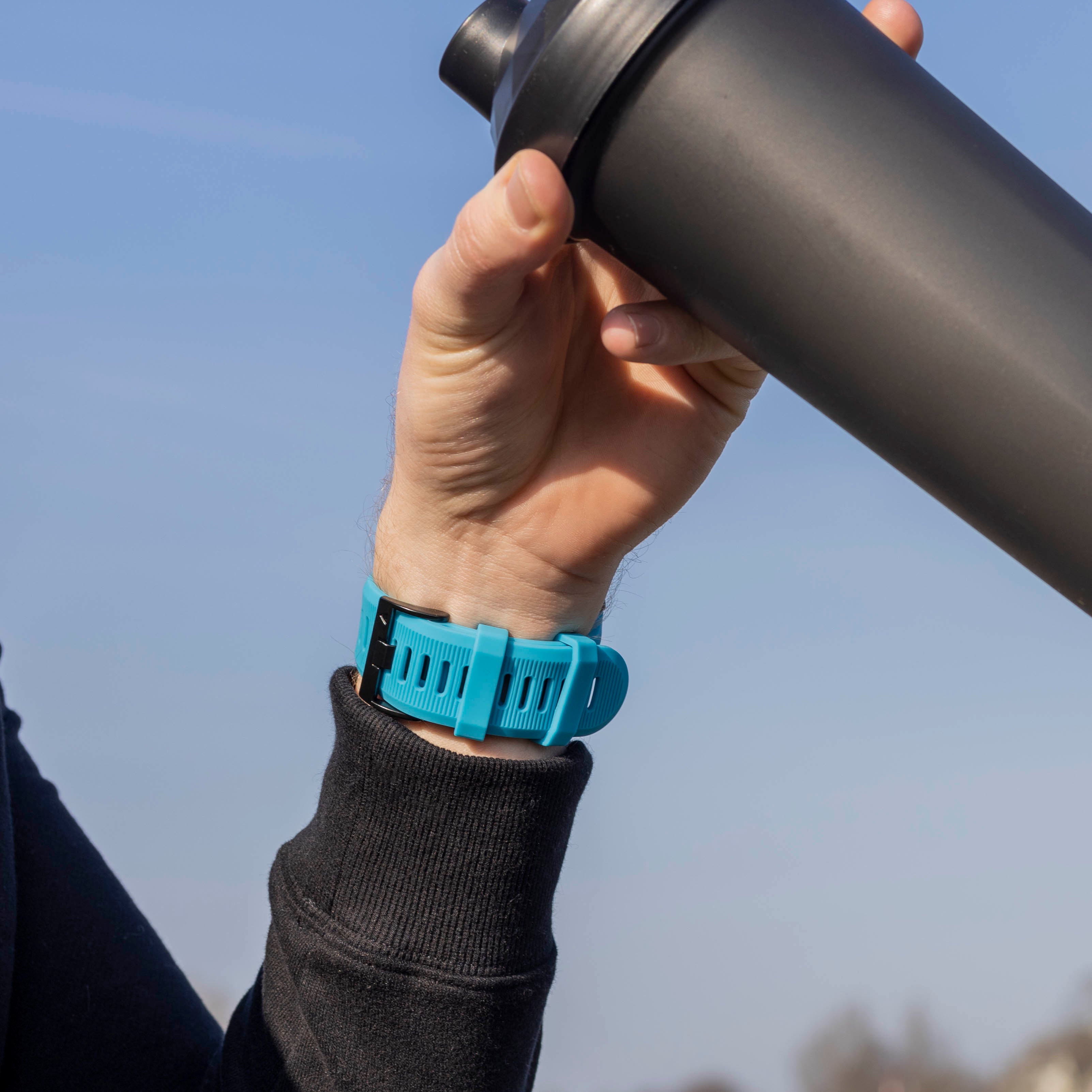 Bracelet silicone Garmin Fenix 8 - 51mm (bleu clair)
