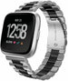 Bracelet acier Fitbit Versa (noir/argent)