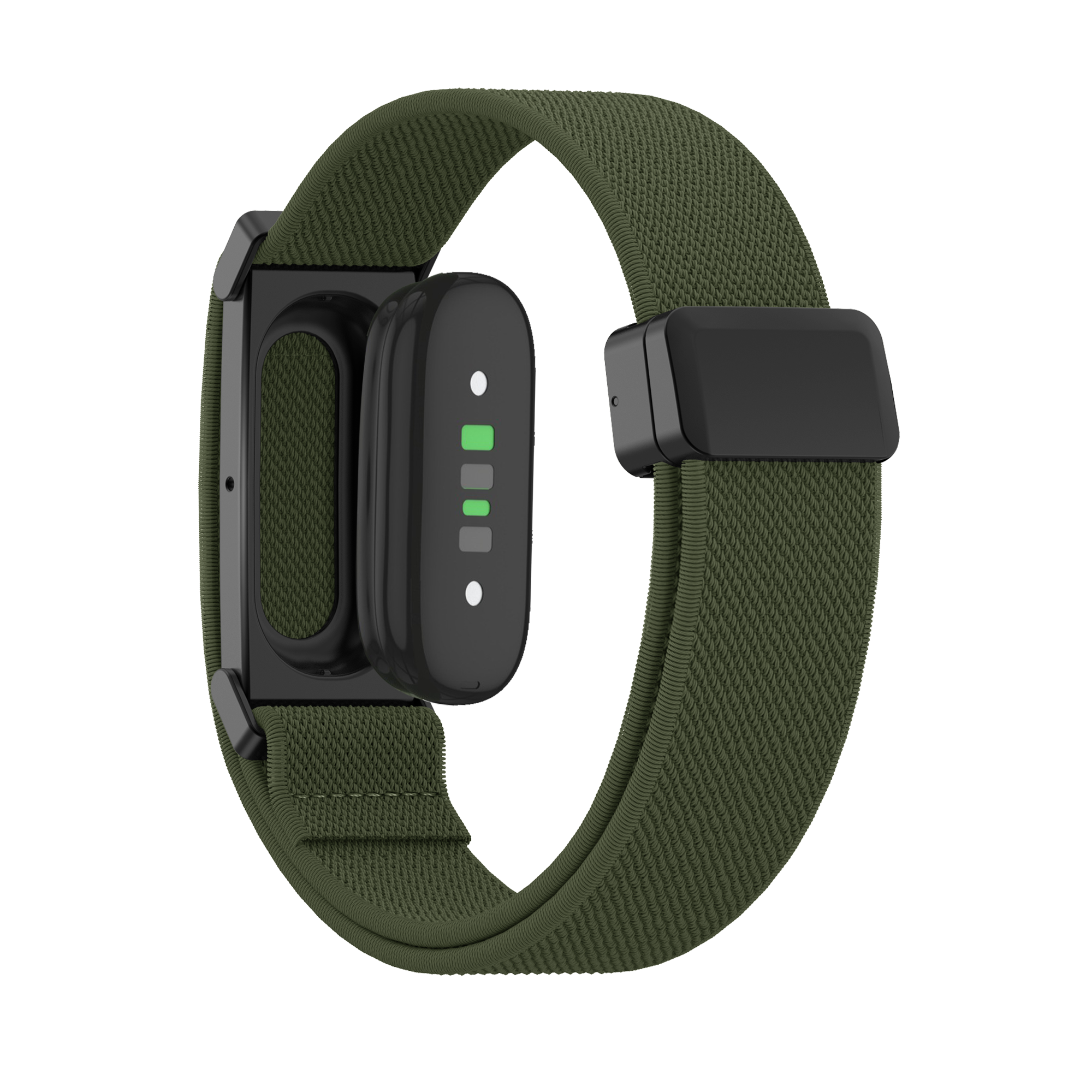 Bandz Bracelet biceps nylon avec boucle-D Fitbit Air (vert militaire)