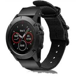 Bracelet nylon á boucle Garmin Instinct 3 - 45mm (noir)