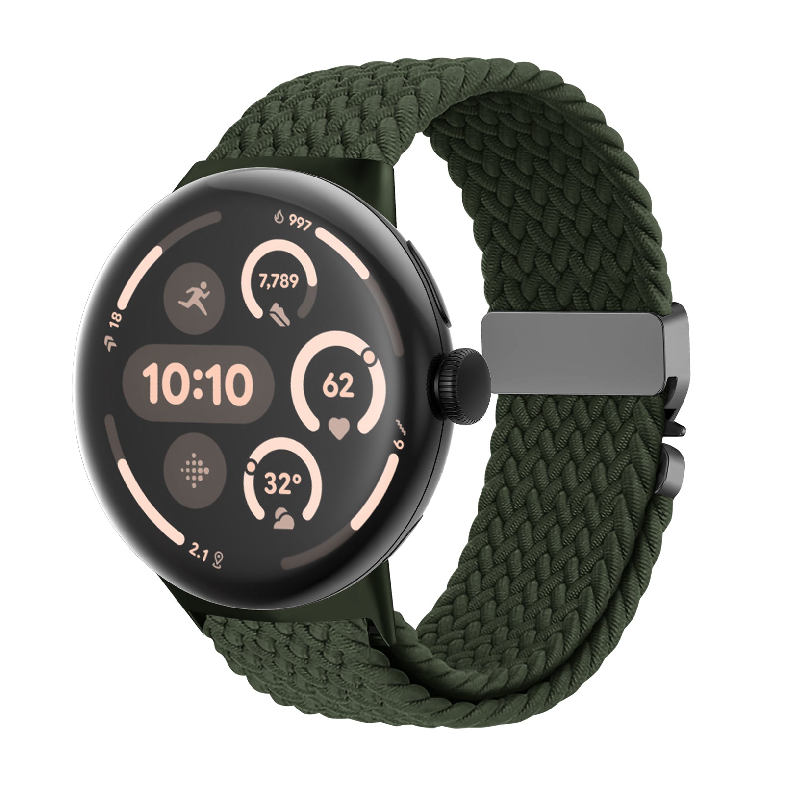 Bracelet tressé à maillons-P Google Pixel Watch 3 - 45mm (vert)