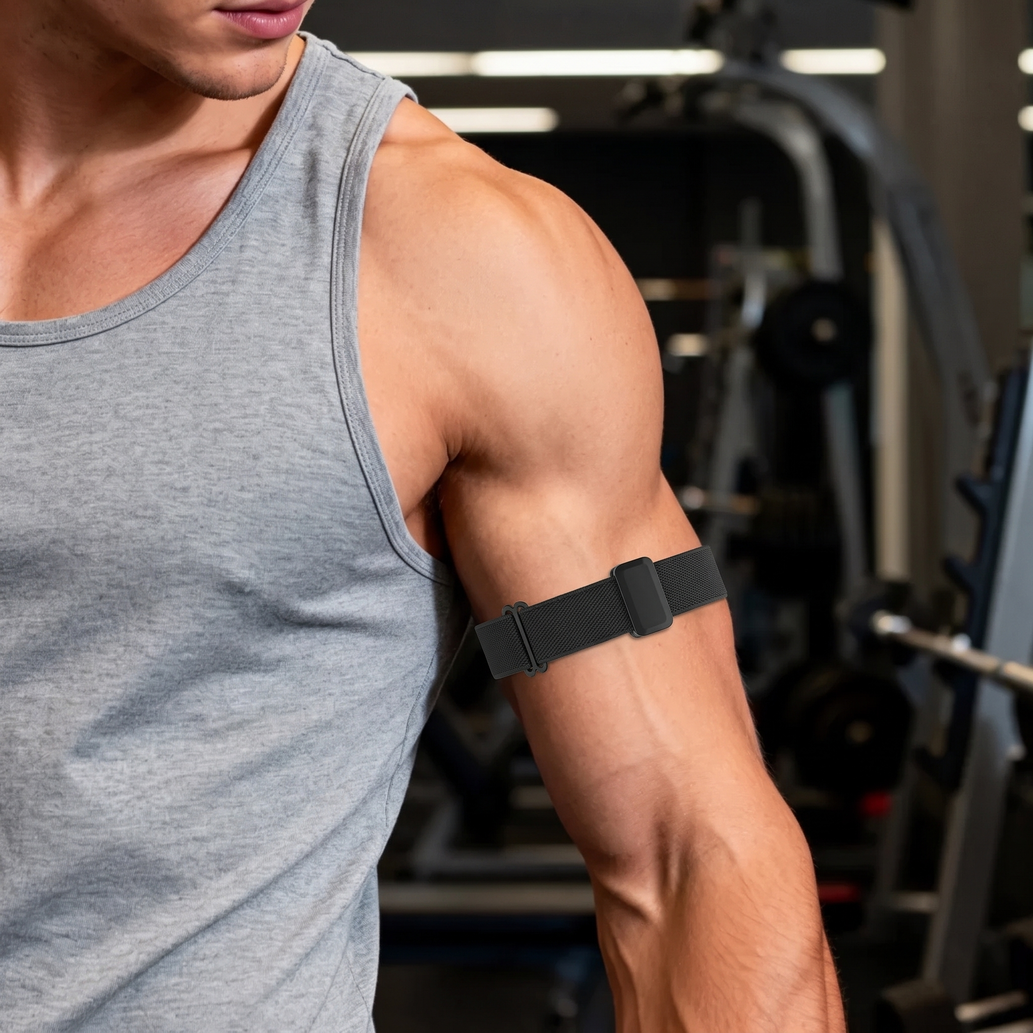 Bandz Bracelet biceps nylon avec boucle-D Fitbit Air (noir)