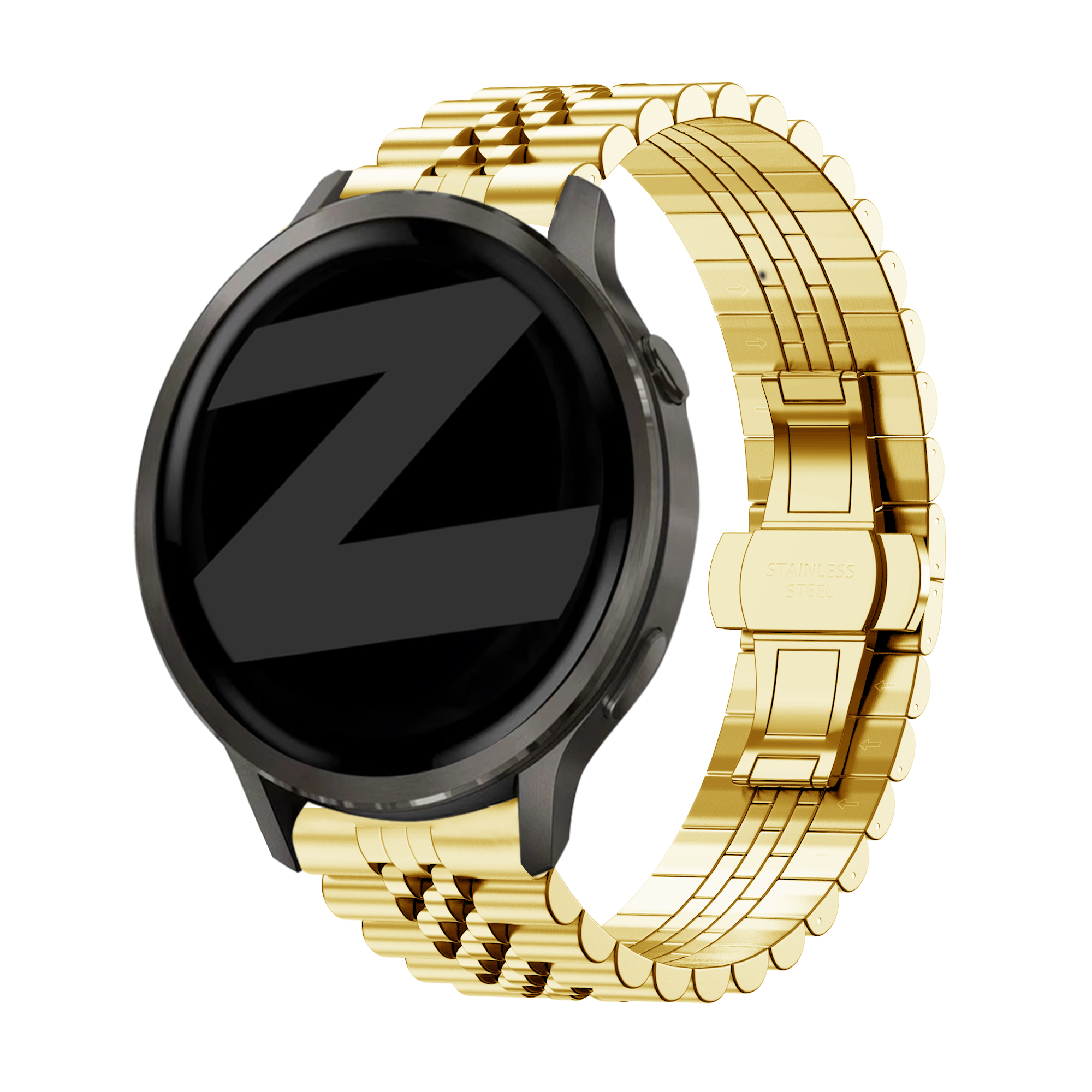 Bandz Bracelet acier 'Jubilee' Garmin Forerunner 265s (or)