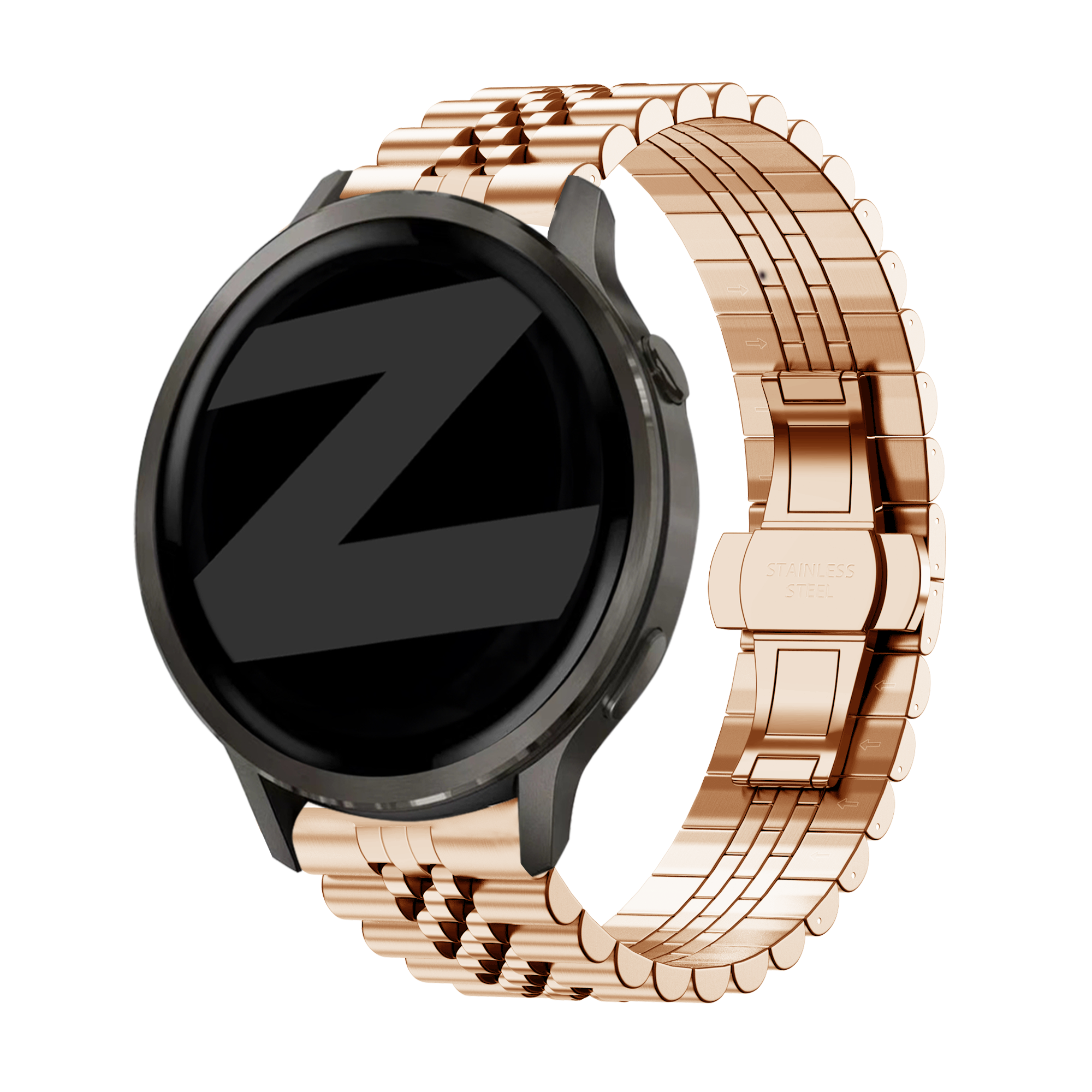 Bandz Bracelet acier 'Jubilee' Garmin Forerunner 265s (rose or)