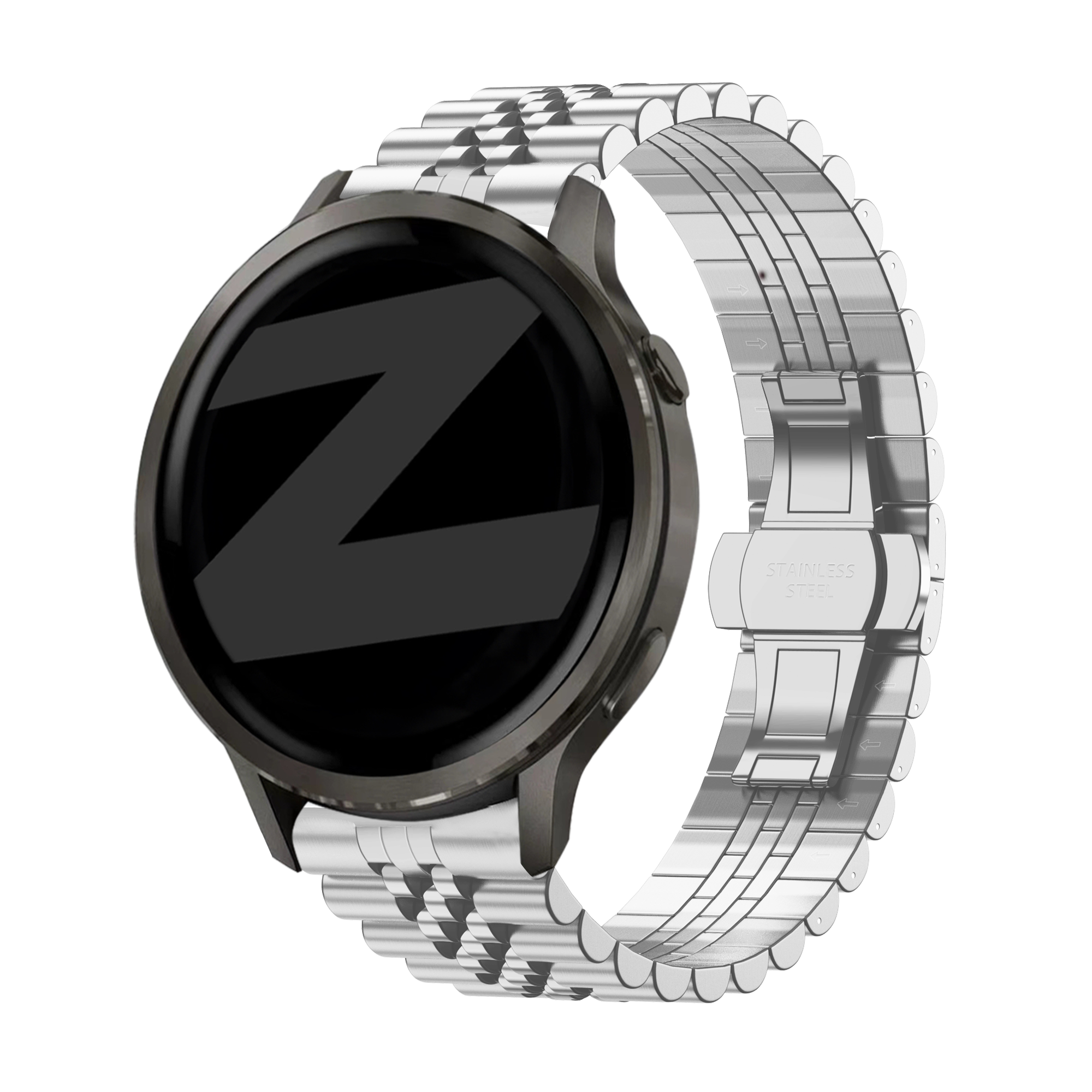 Bandz Bracelet acier 'Jubilee' Garmin Forerunner 265s (argent)
