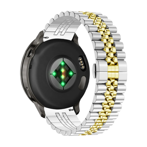 Bandz Bracelet acier 'Jubilee' Garmin Forerunner 265s (argent/or)