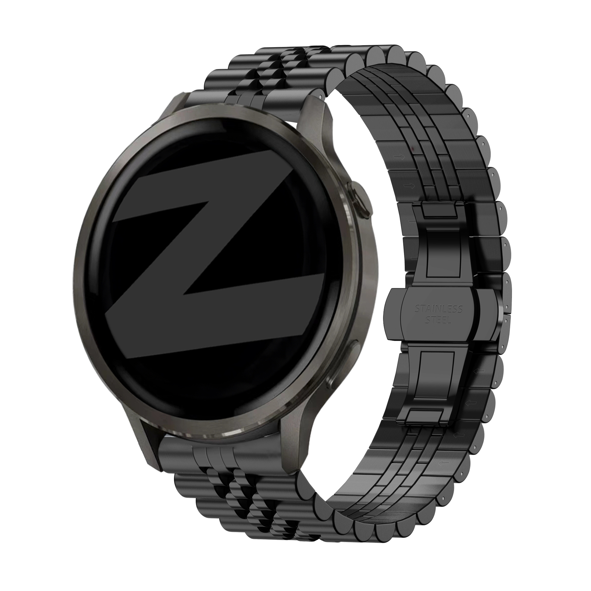 Bandz Bracelet acier 'Jubilee' Garmin Forerunner 265s (noir)