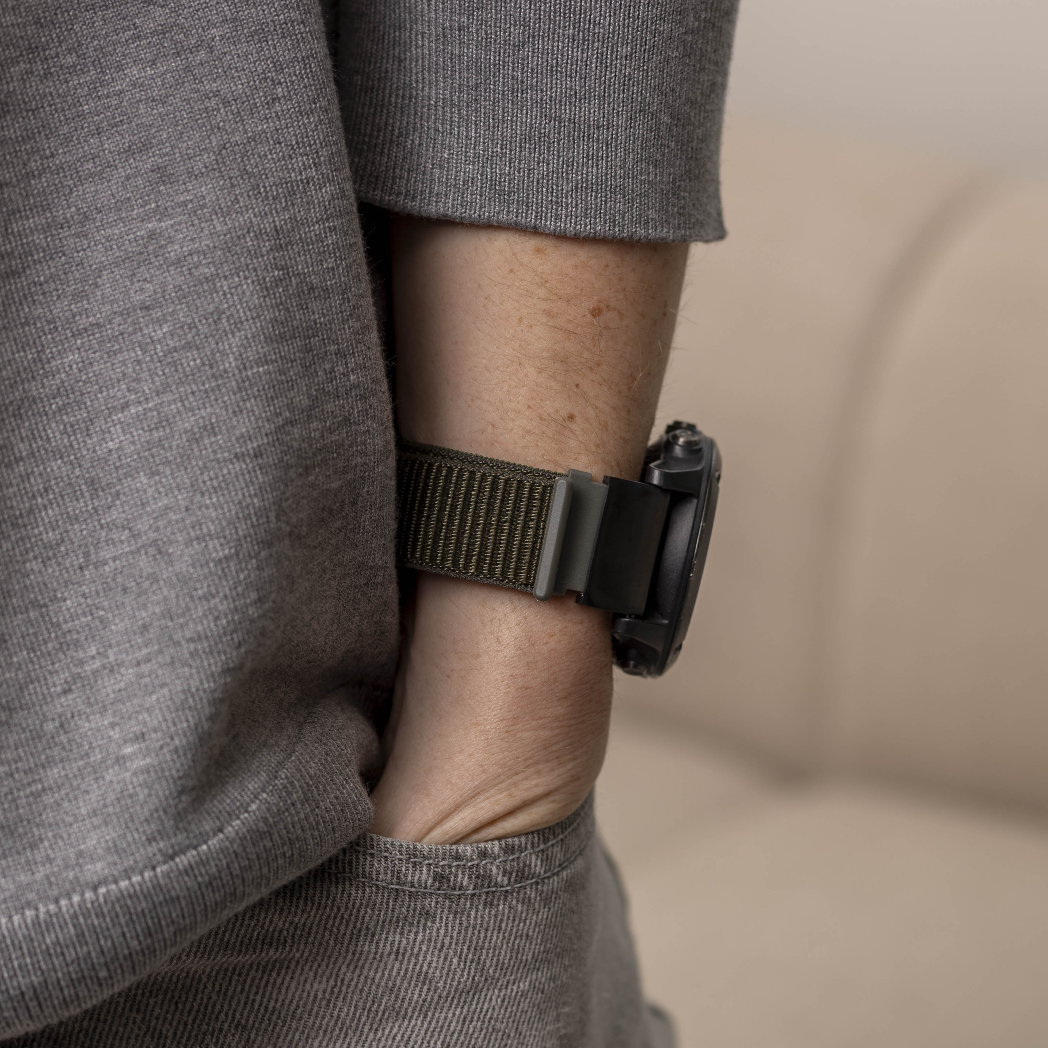 Bracelet nylon Garmin Quatix 3 / 6x / 7x Solar (vert armée)
