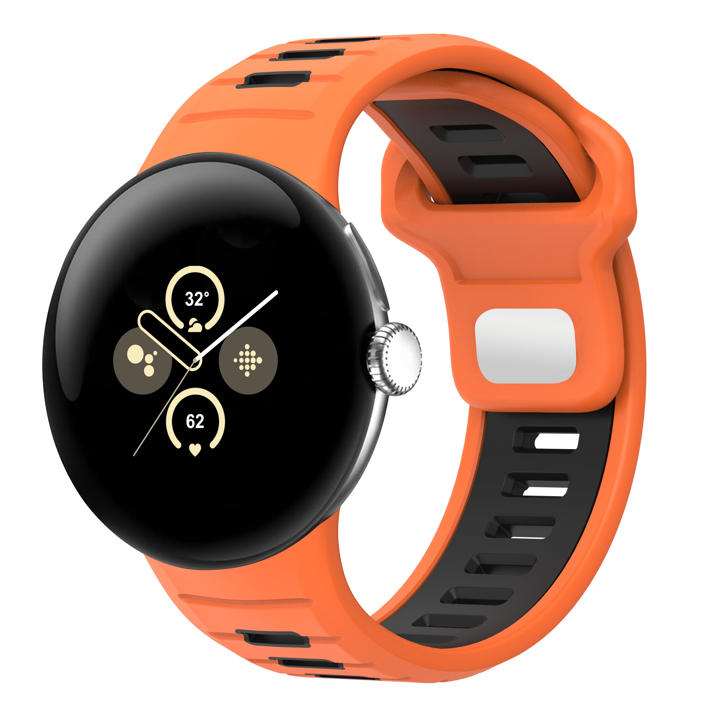 Google Pixel Watch 3 - 45mm Sport Duo Strap (Orange/Black)