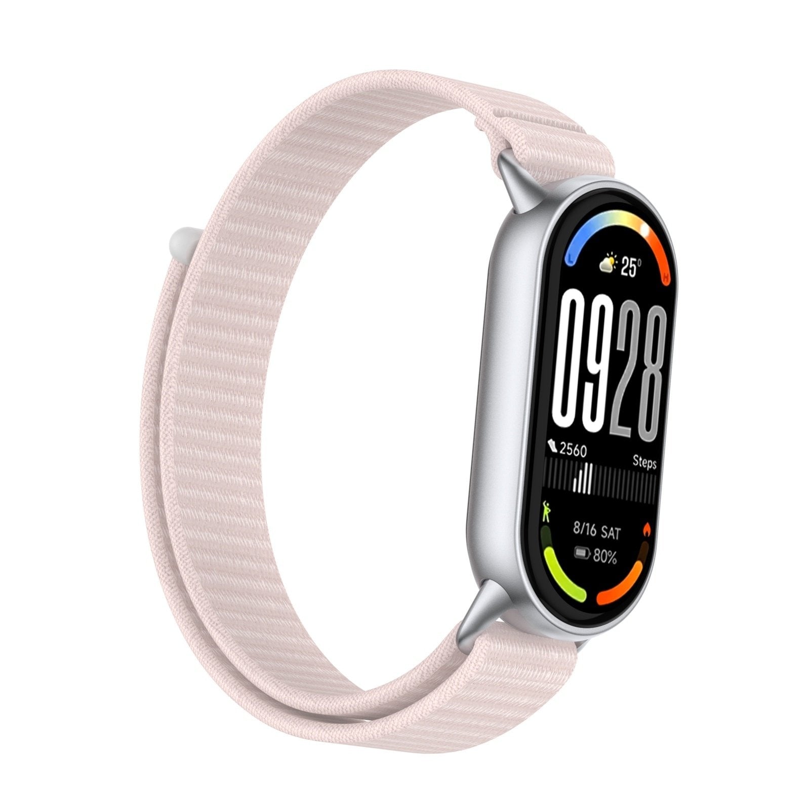Bracelet nylon moderne Xiaomi Smart Band 10 (rose clair)