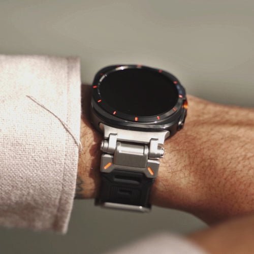 Samsung Galaxy Watch Ultra 2 Silicone Strap 'Explorer' (Black with Titanium)