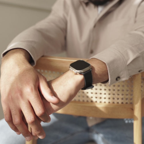 Bandz Bracelet cuir 'Classic' Apple Watch Ultra (noir)