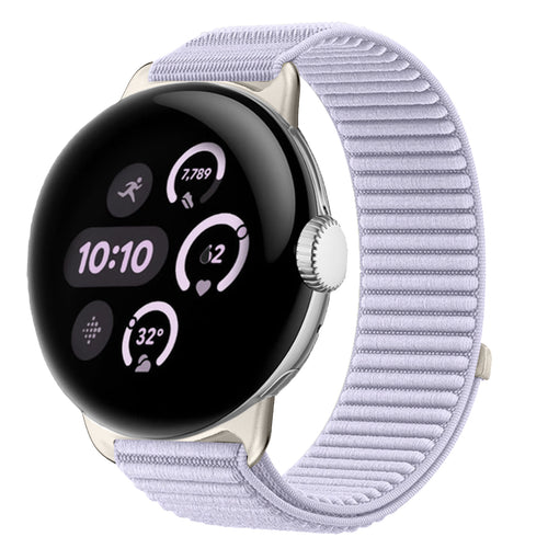 Google Pixel Watch 5 - 41mm Wave Nylon Strap (Light Purple)