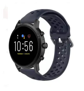 Bracelet silicone respirable Fossil Gen 4 Explorist HR (bleu foncé)