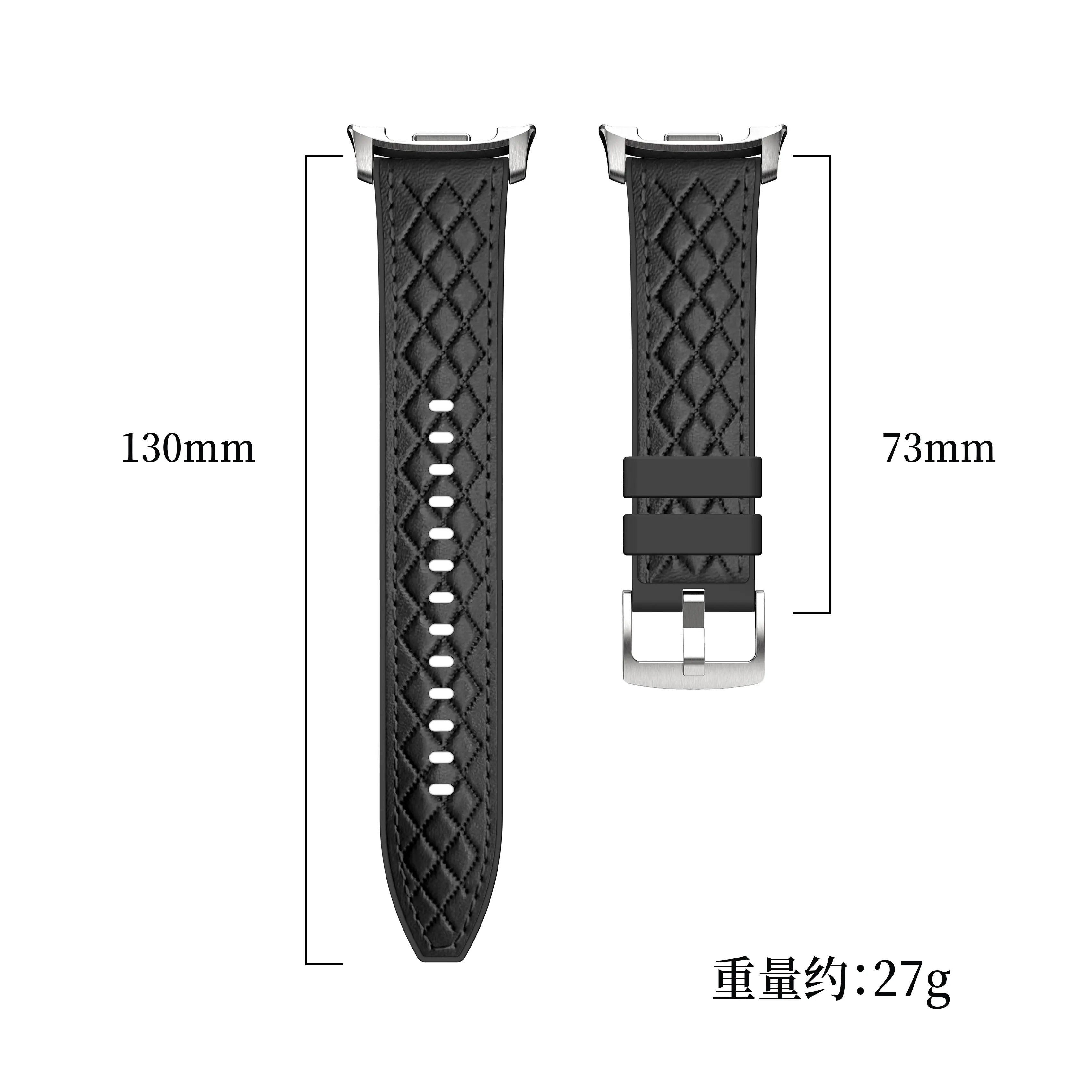 Bracelet cuir hybride diamond Samsung Galaxy Watch 8 Classic (marron foncé)