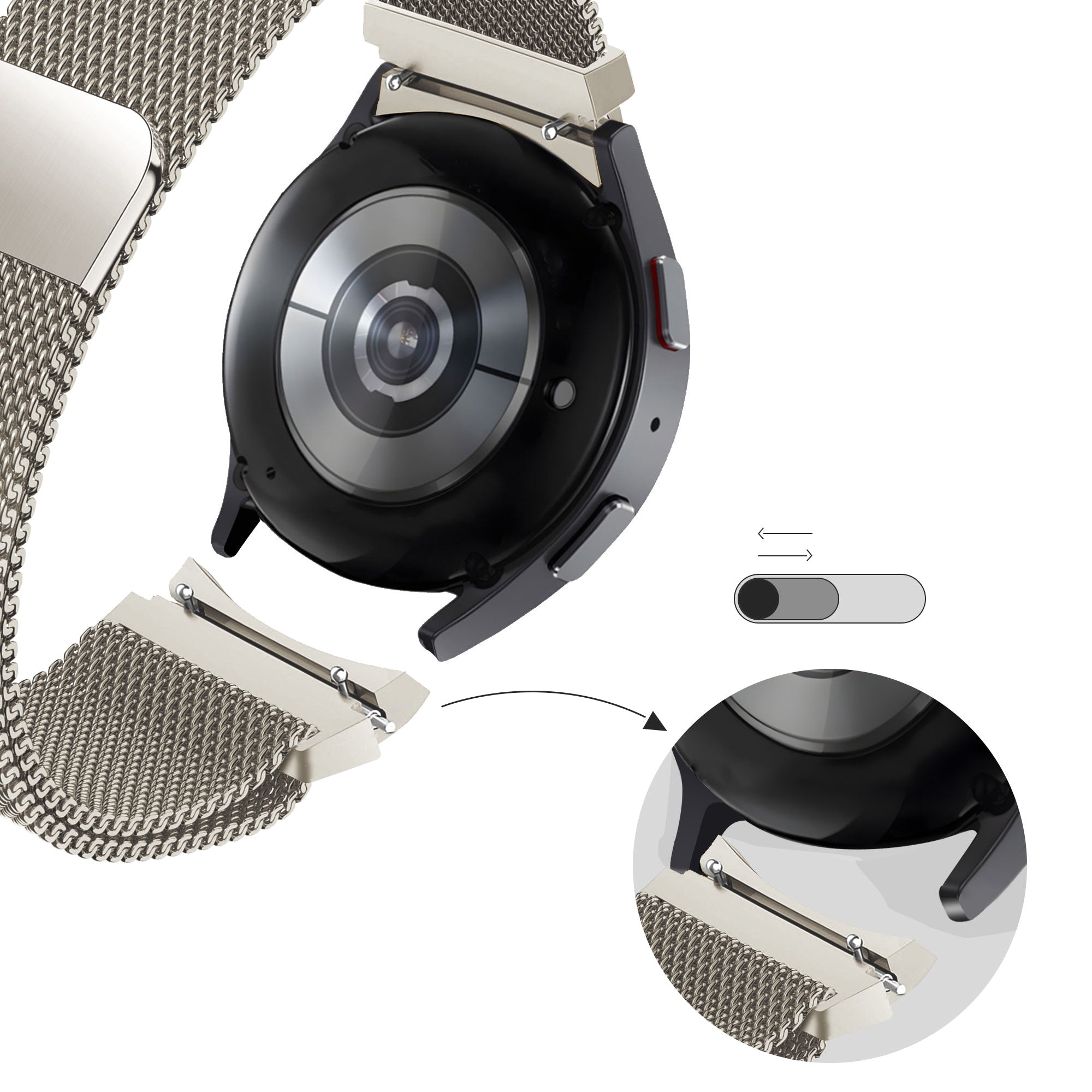 Bandz Bracelet milanais Loop Samsung Galaxy Watch 5 Pro (lumière stellaire )