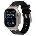 Bracelet silicone de luxe liquide Apple Watch (noir avec titane)