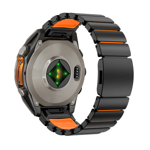 Bandz Garmin Fenix E Titanium Strap 'Hybrid' (Black/Orange)
