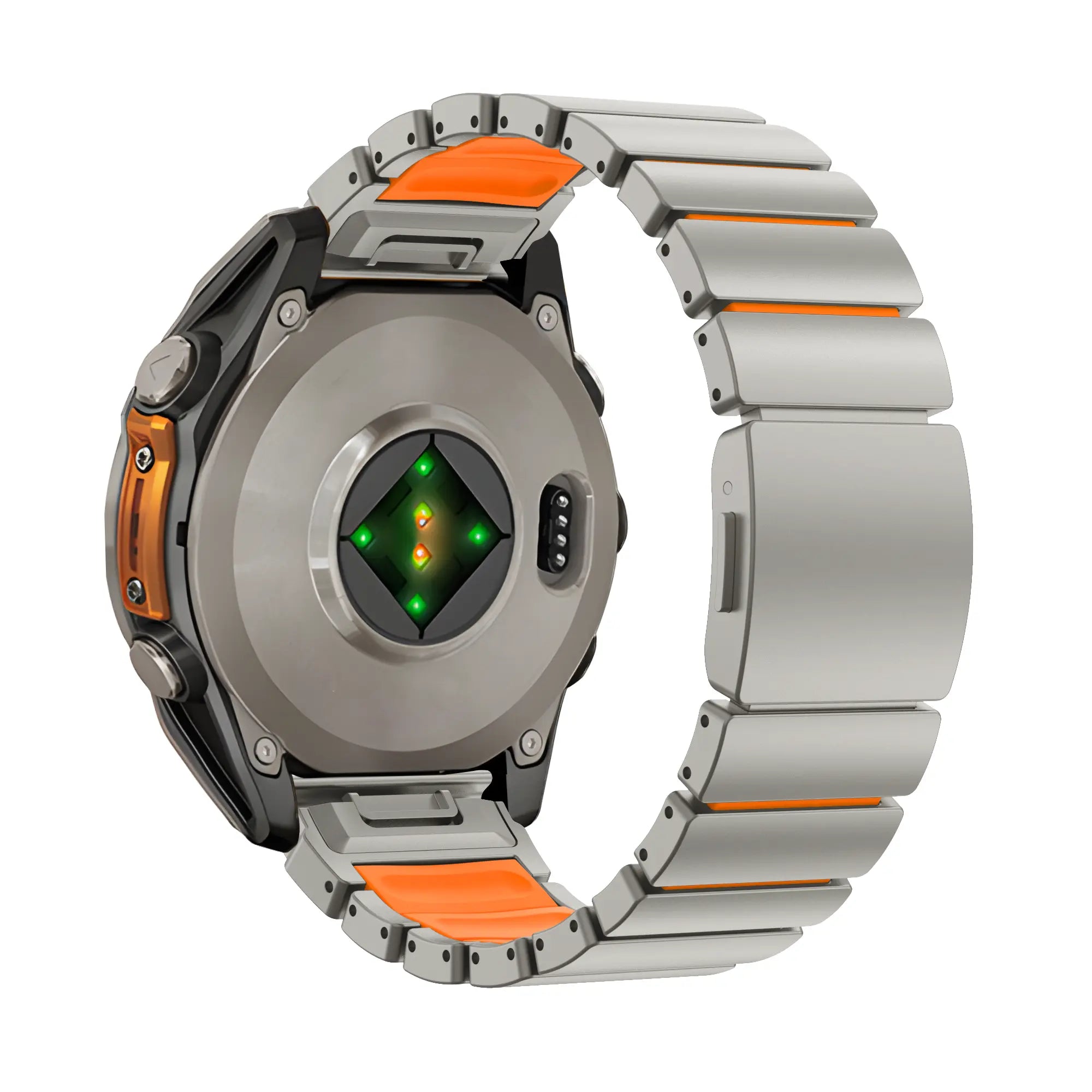 Bandz Garmin Instinct Titanium Strap 'Hybrid' (Titanium/Orange)