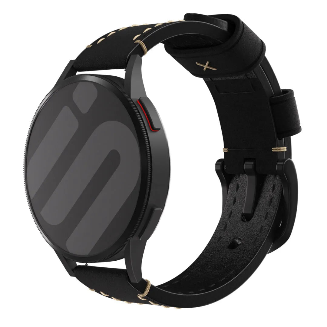 Bracelet cuir véritable Oppo Watch X2 Mini (noir)