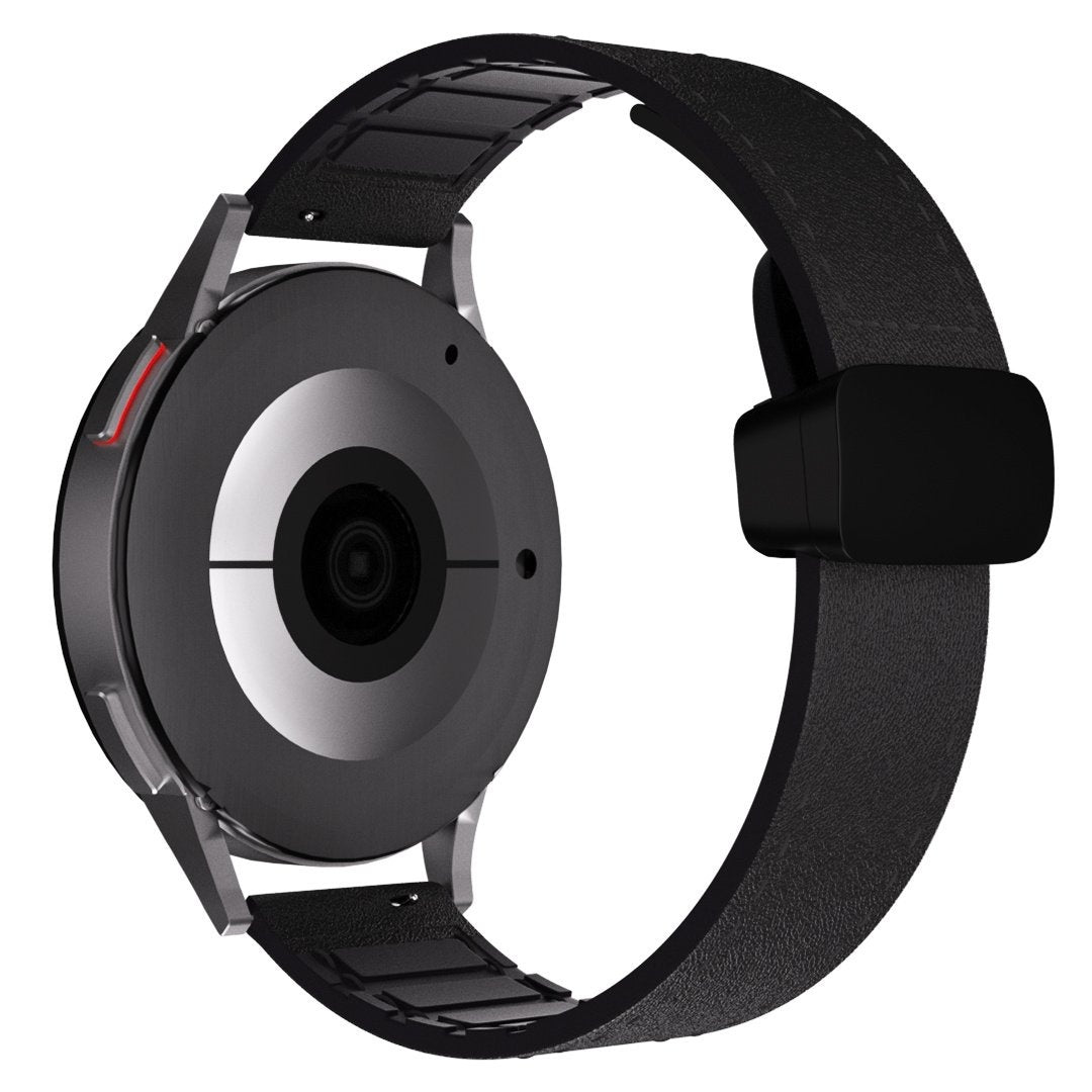 Bracelet cuir avec boucle Amazfit Balance 2 (noir)