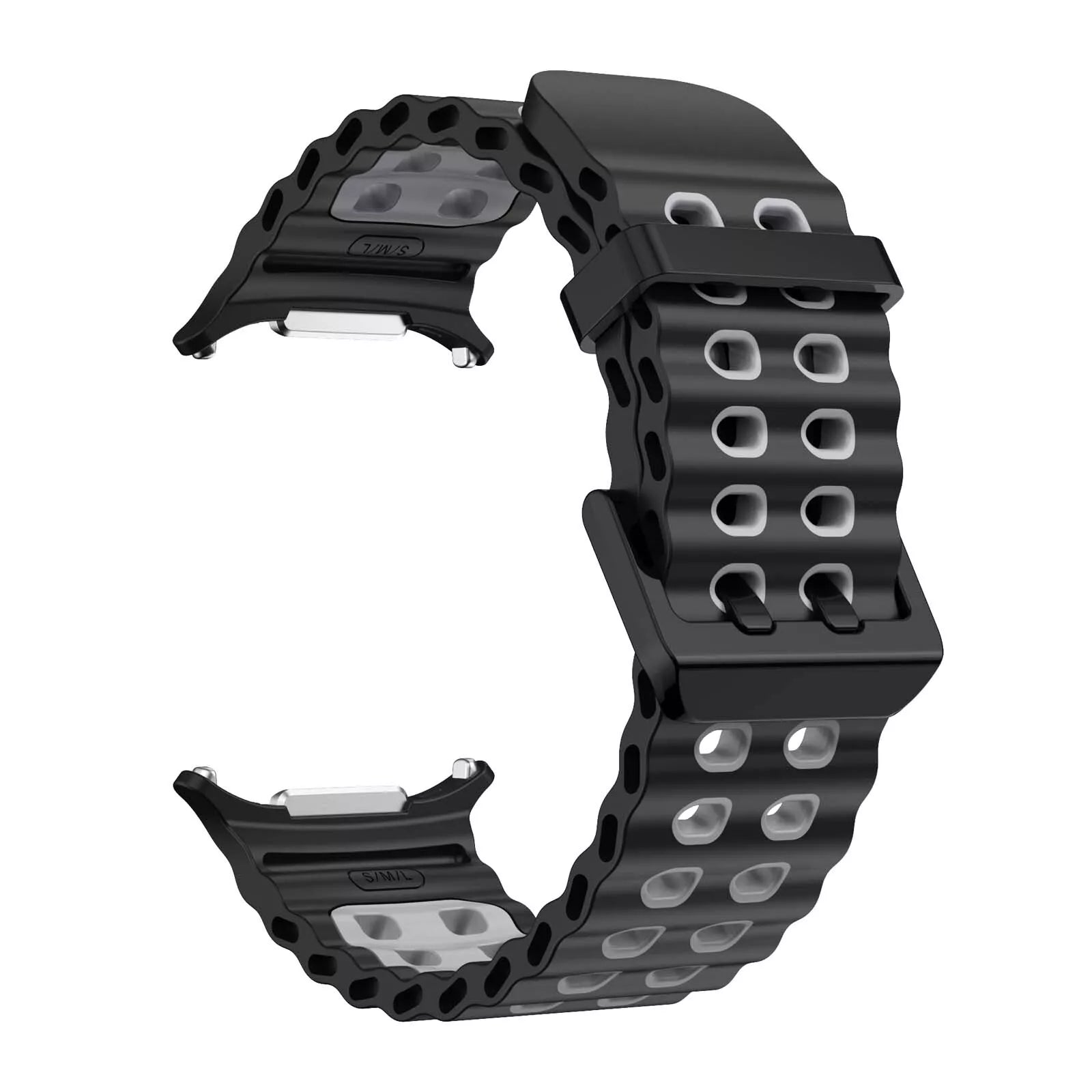 Bracelet silicone Wave Samsung Galaxy Watch Ultra (noir/gris)