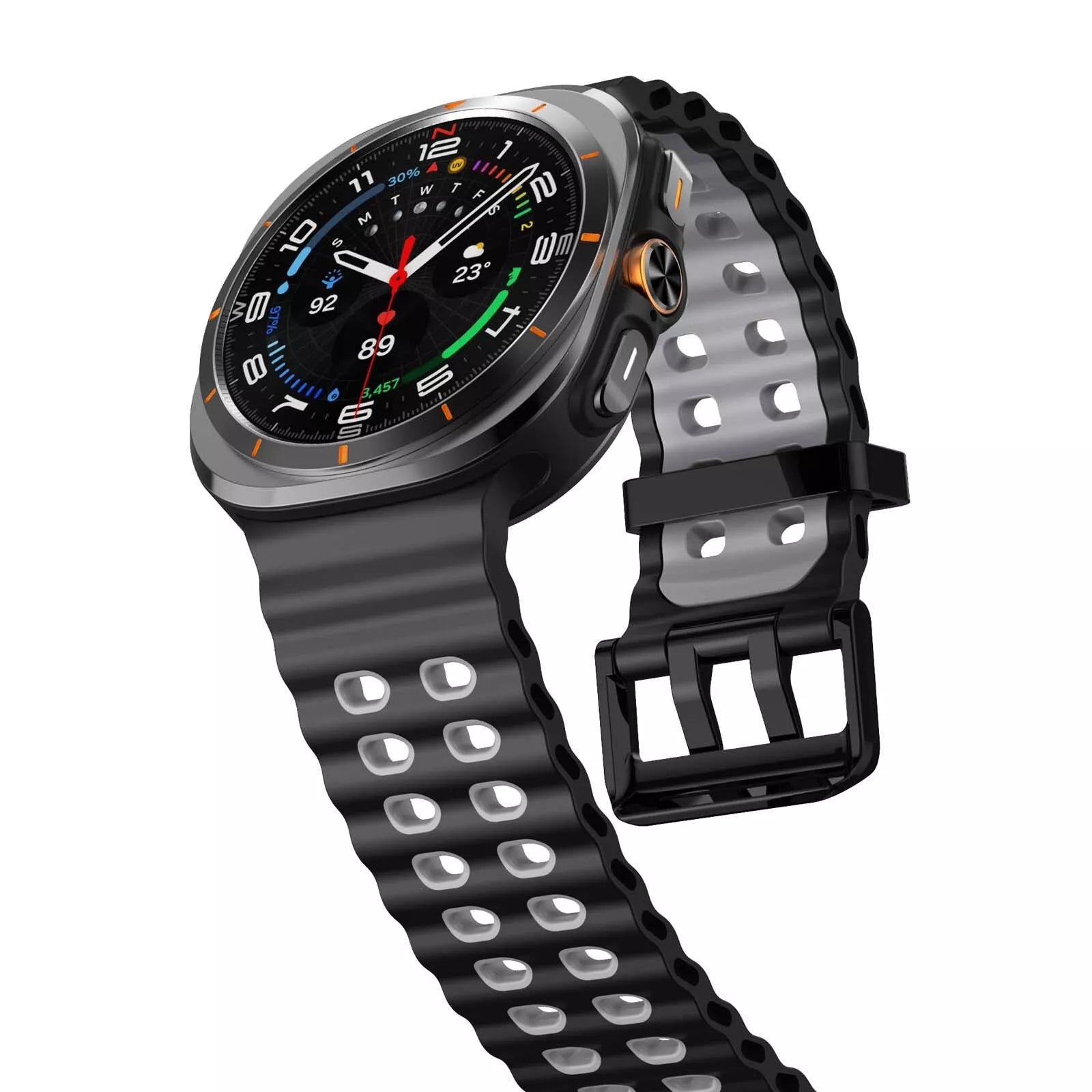 Bracelet silicone Wave Samsung Galaxy Watch Ultra (noir/gris)