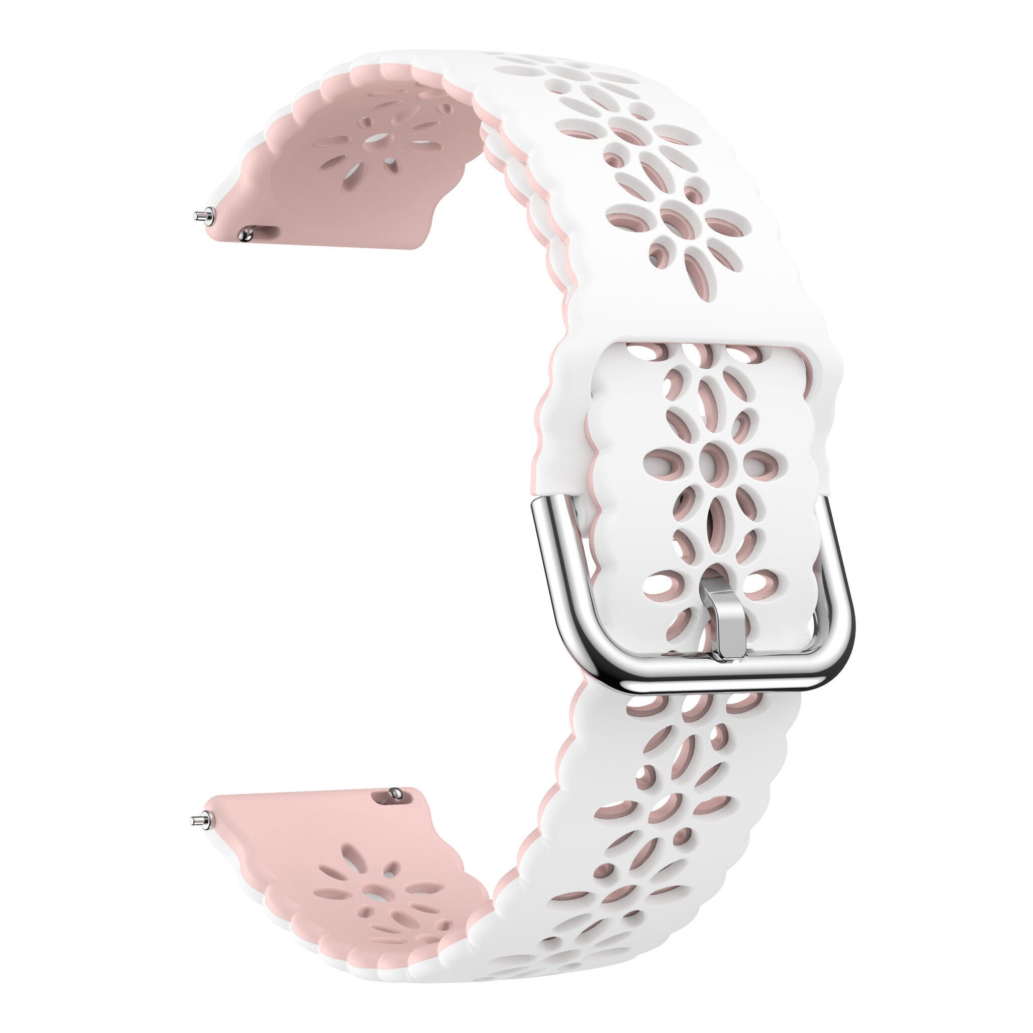 Bracelet de silicone avec relief Coros Pace 2 (blanc/rose)