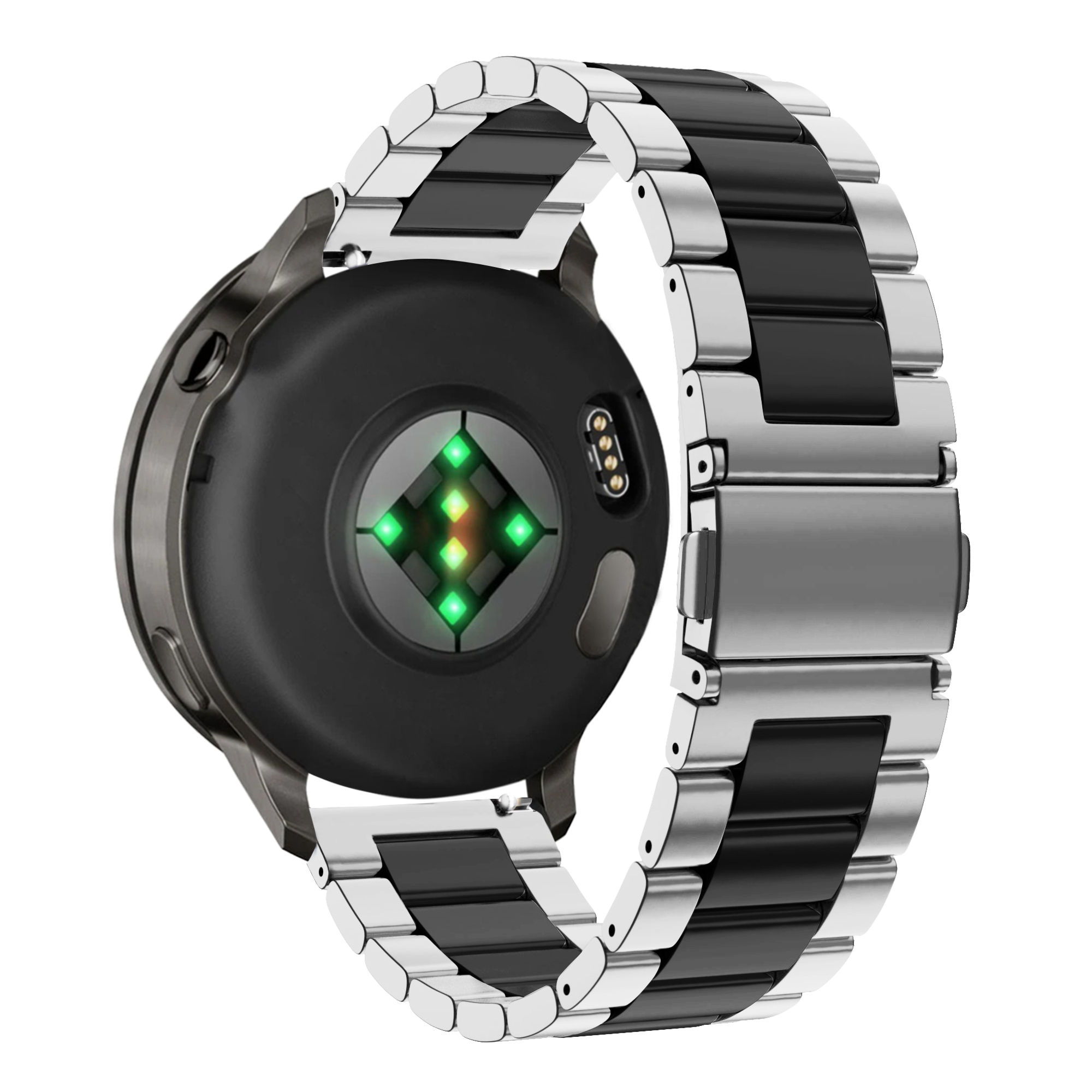 Bandz Garmin Vivoactive 4 Steel Strap 'Classic' (Silver/Black)
