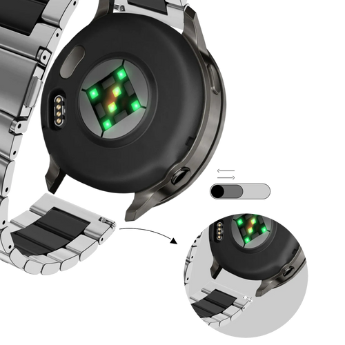 Bandz Bracelet acier 'Classic' Garmin Vivoactive 6 (argent/noir)