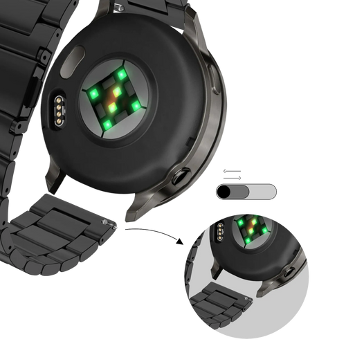 Bandz Bracelet acier 'Classic' Garmin Forerunner 255s (noir)